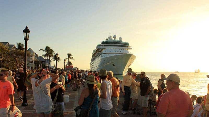 Waiting to board a cruise ship