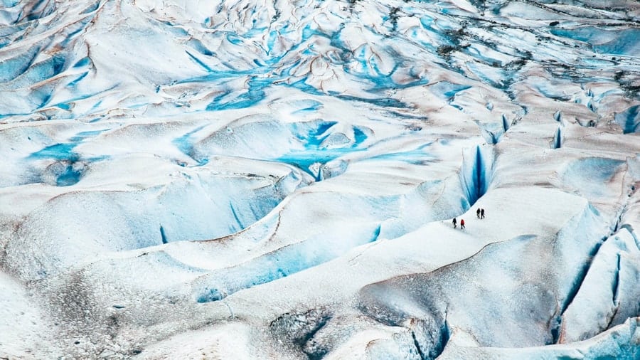 Mendenhall Glacier hikers in Juneau, Alaska