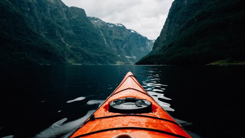 Kayaking in the Sognefjord near Flam, Norway