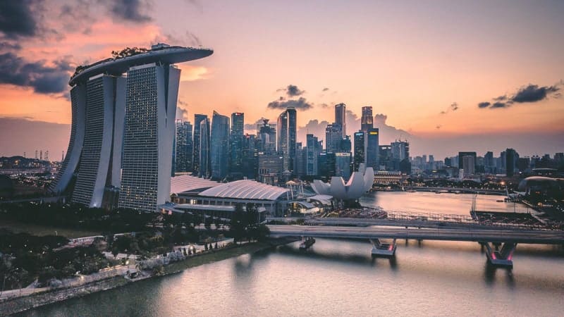 Marina Bay Sands and skyline of Singapore