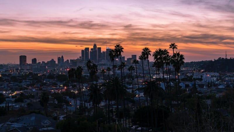 Sunset in Los Angeles, California