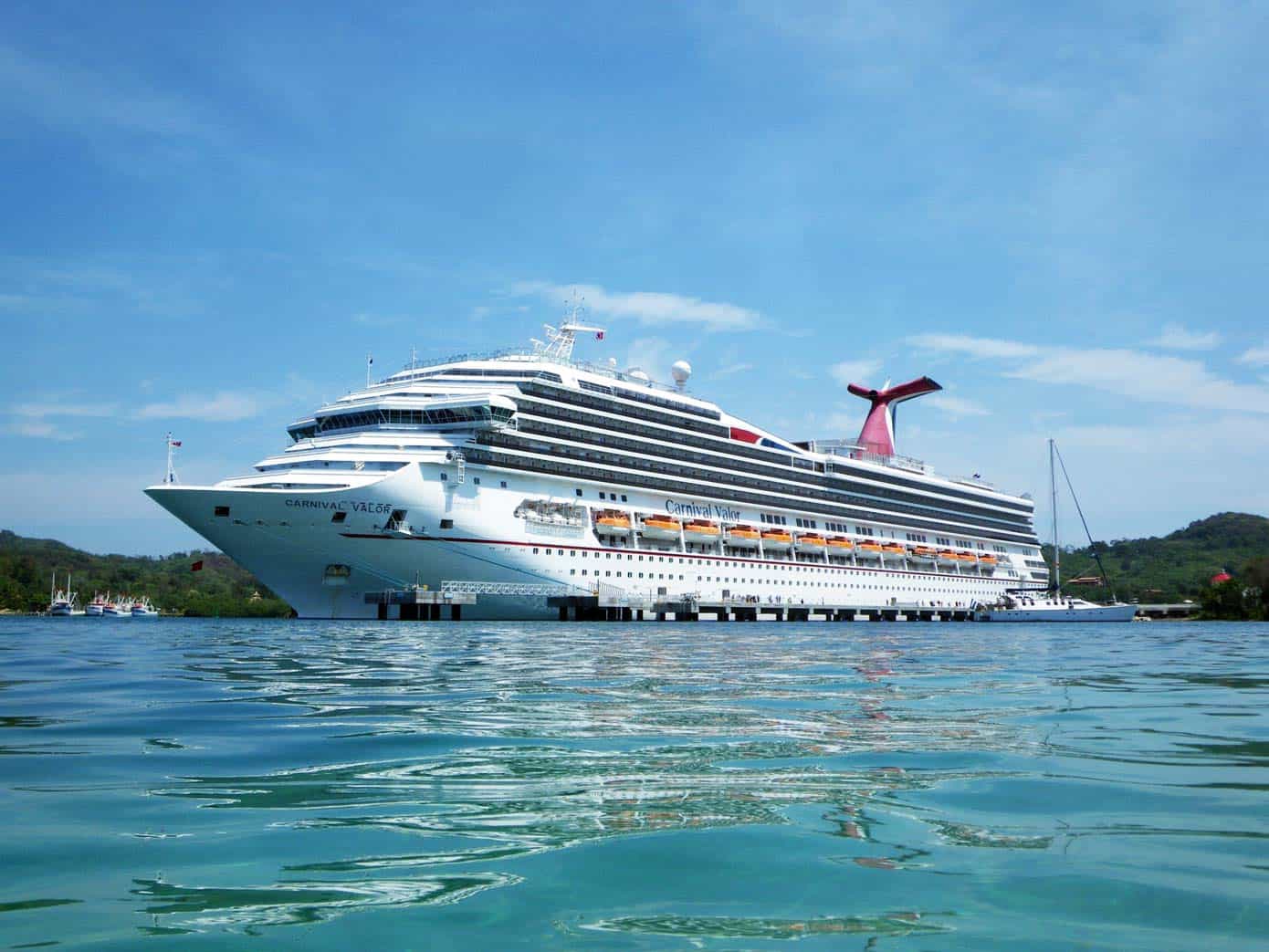 Cruise ship in the ocean.