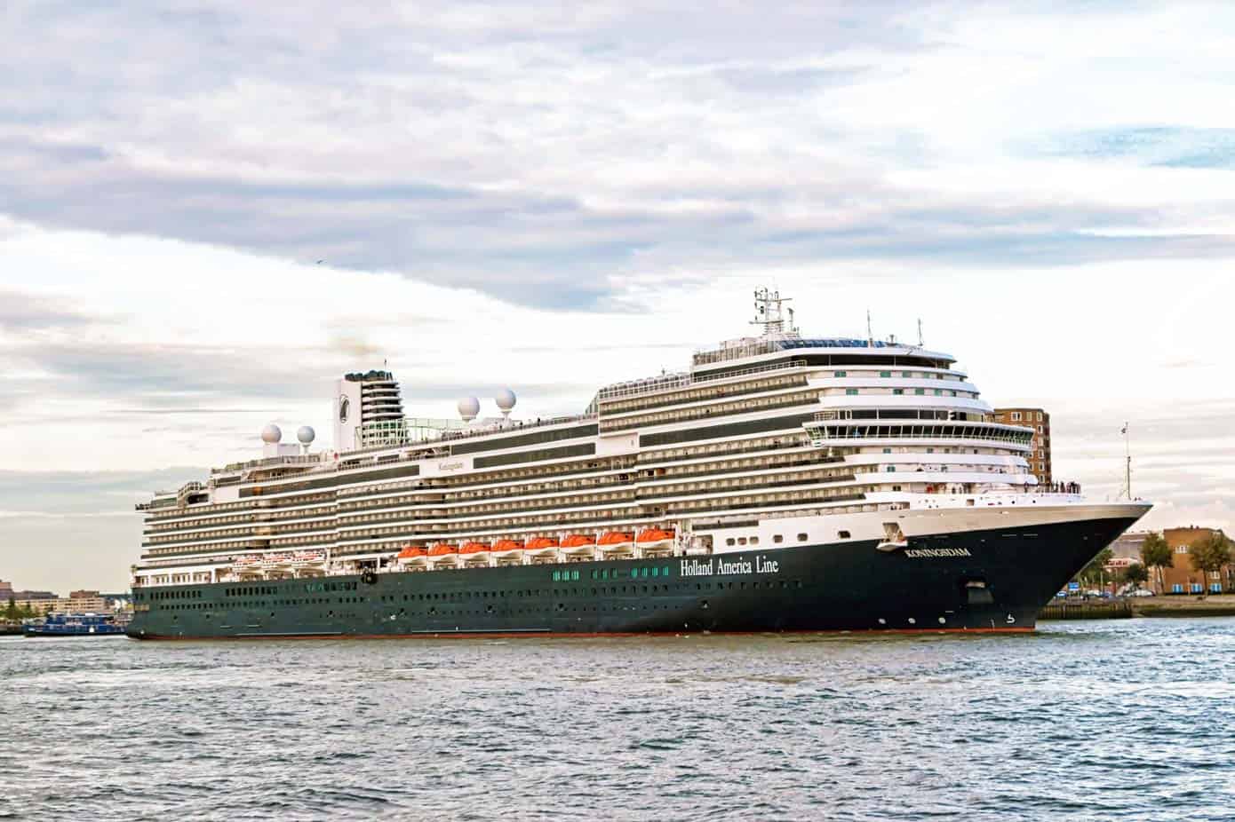 Cruise ship at dock in Rotterdam.