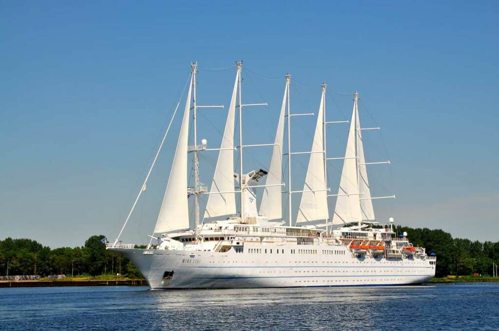 Largest sailing cruise ship in the ocean.