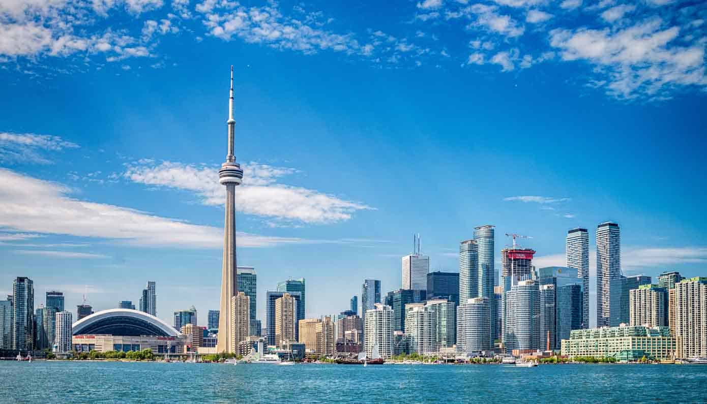 Toronto skyline as seen from Lake Ontario.