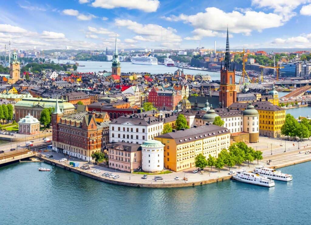 Aerial view of Stockholm, Sweden.