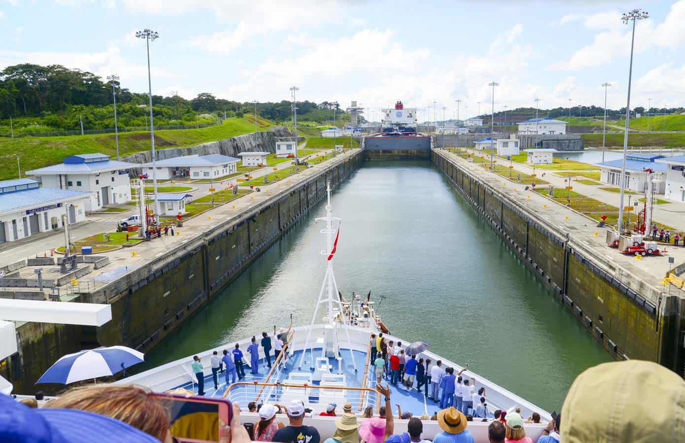 Experiencing a Panama Canal crossing on board cruise ship.