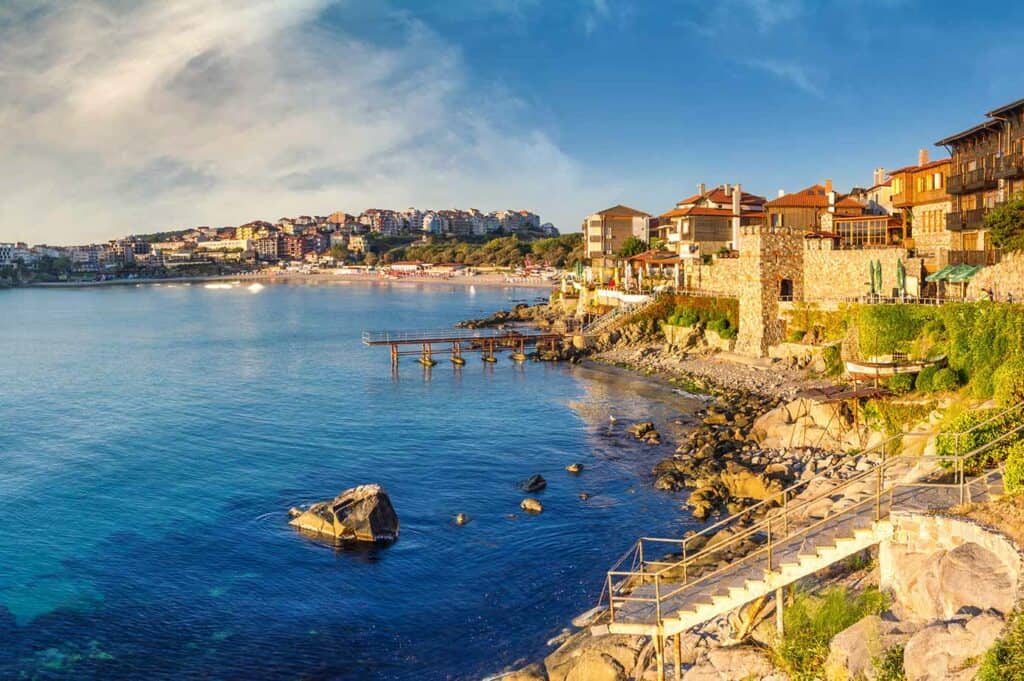 City of Sozopol, Bulgaria on the coast of the Black Sea.