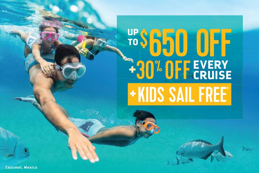 Royal Caribbean $650 off + 30% off every cruise + kids sail free sale.