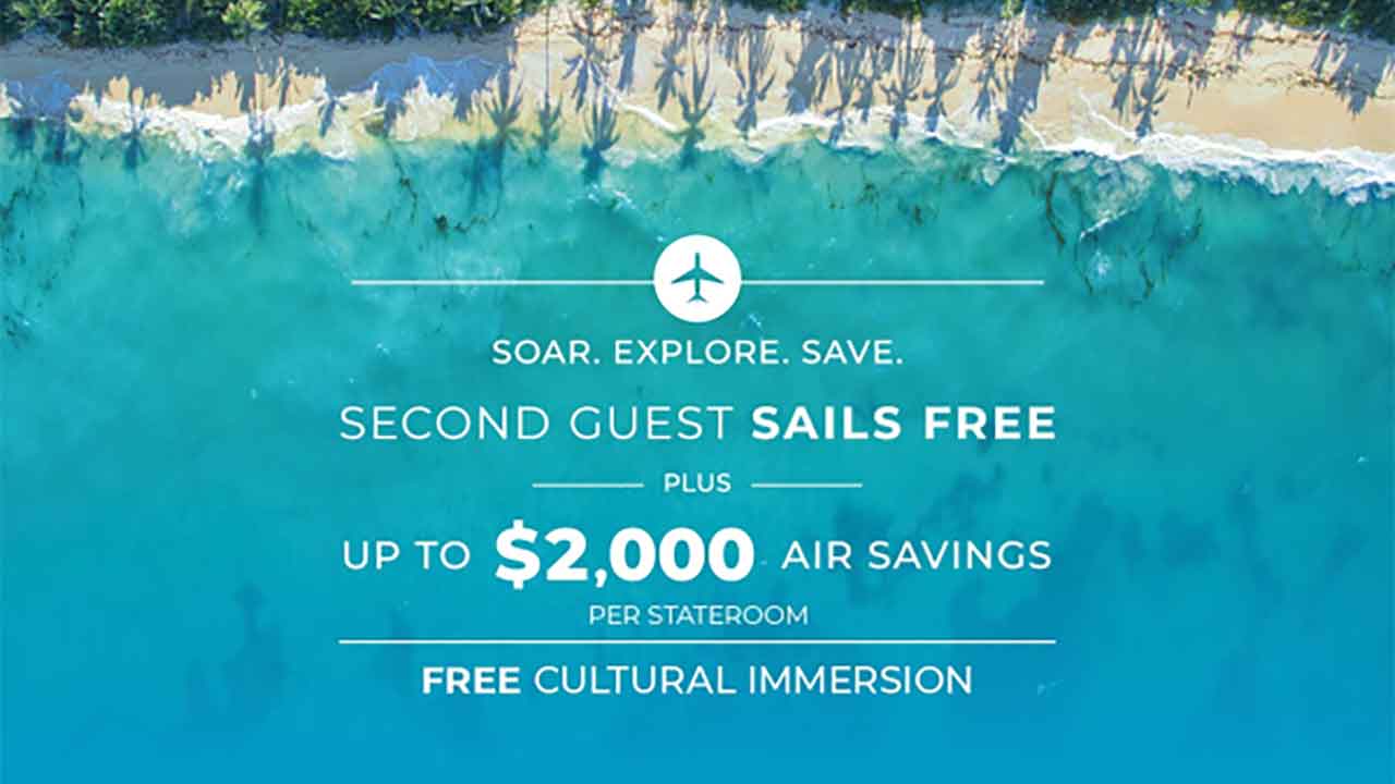 Atlas Ocean Voyages second guest sails free + $2,000 air savings.