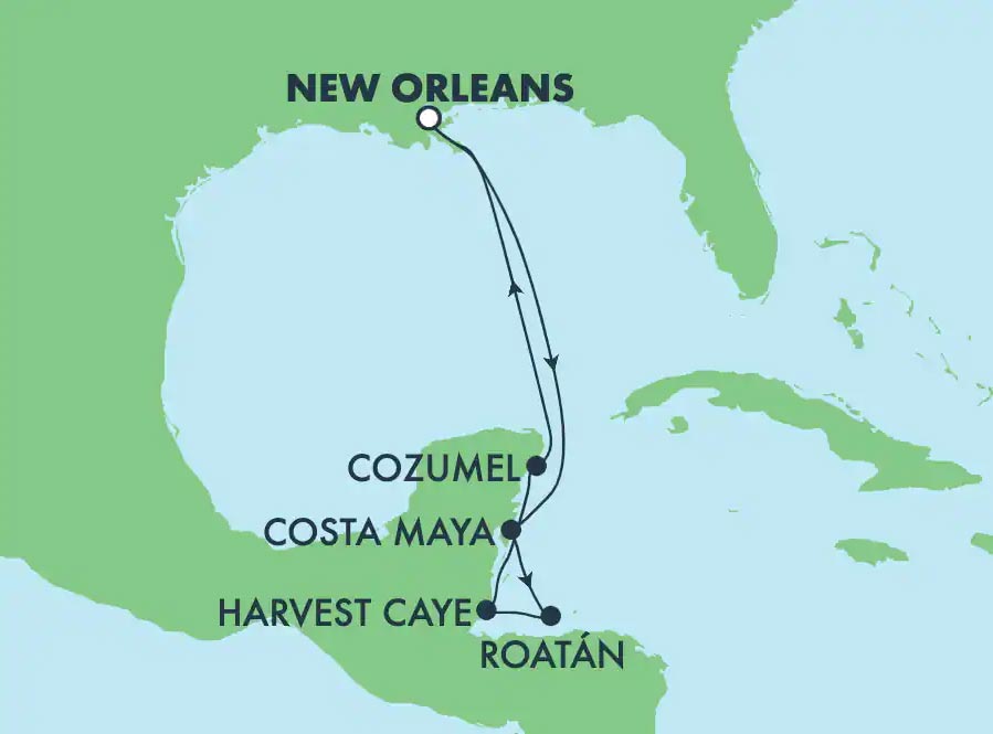 Cruise with Katy cruise map.