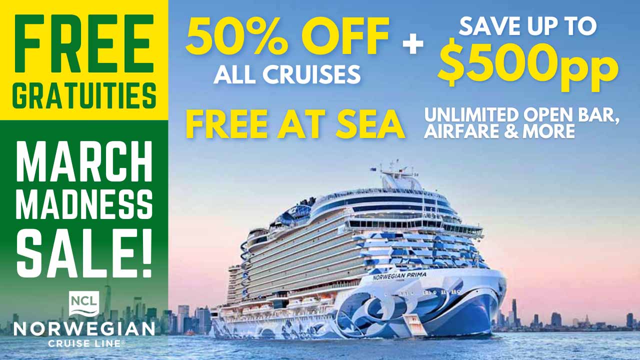 Norwegian Cruise Line March Madness sale.