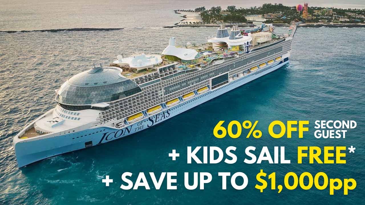 Royal Caribbean 60% off second guest.