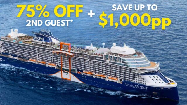 Celebrity: 75% Off Second Guest + Save Up to $1,000pp