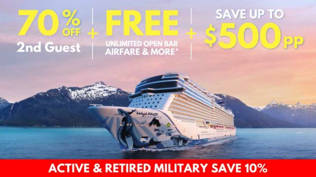 Norwegian: 70% OFF 2nd Guest + FREE At Sea