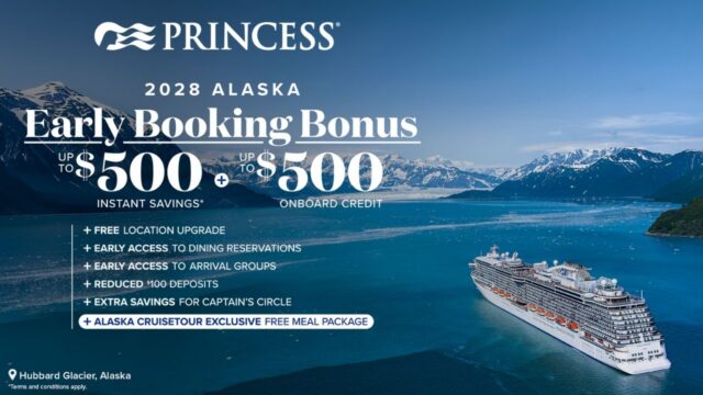 Princess Alaska 2028 Early Booking Bonus